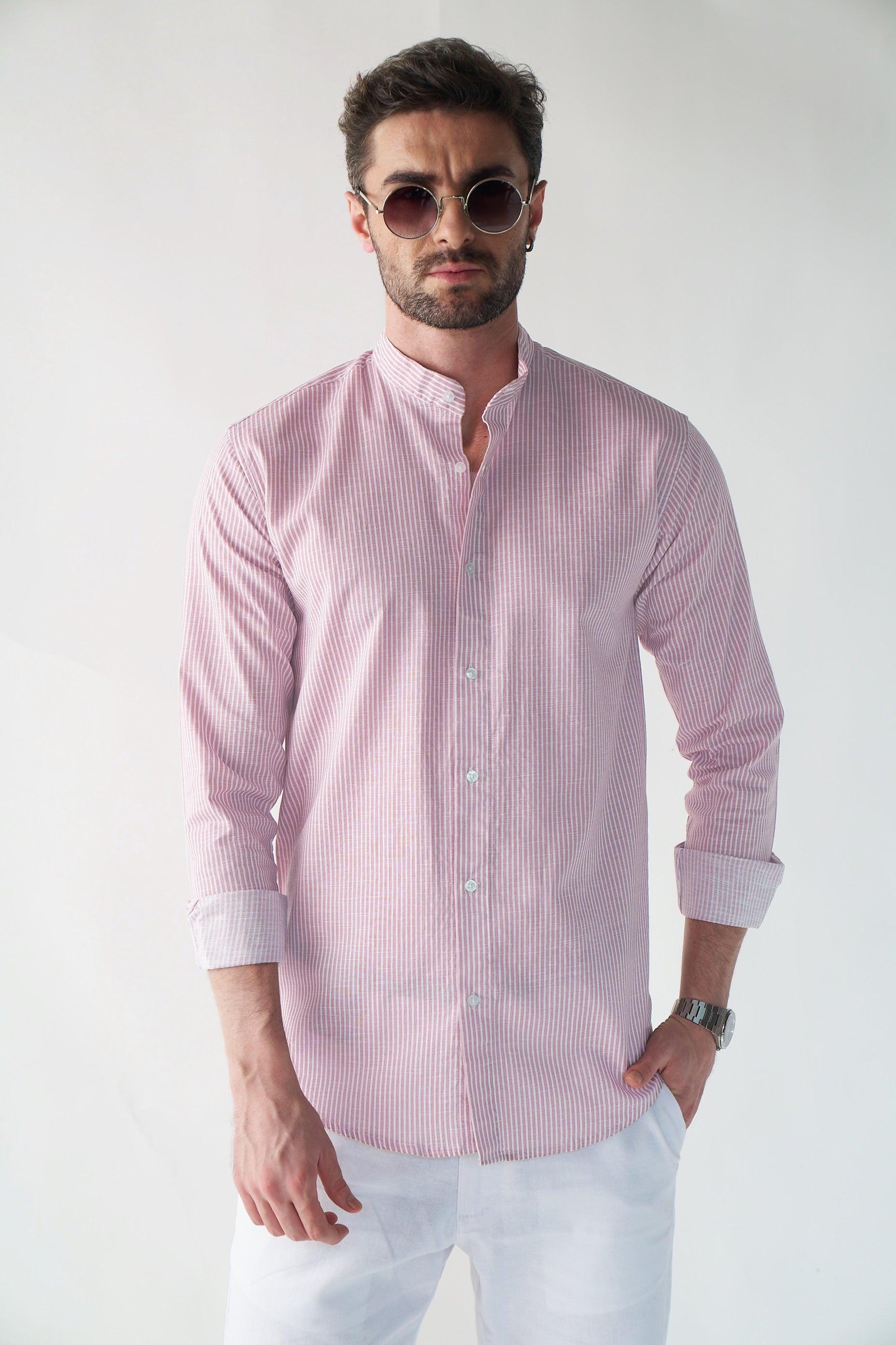 Pinstripe linen Coral reef Shirt