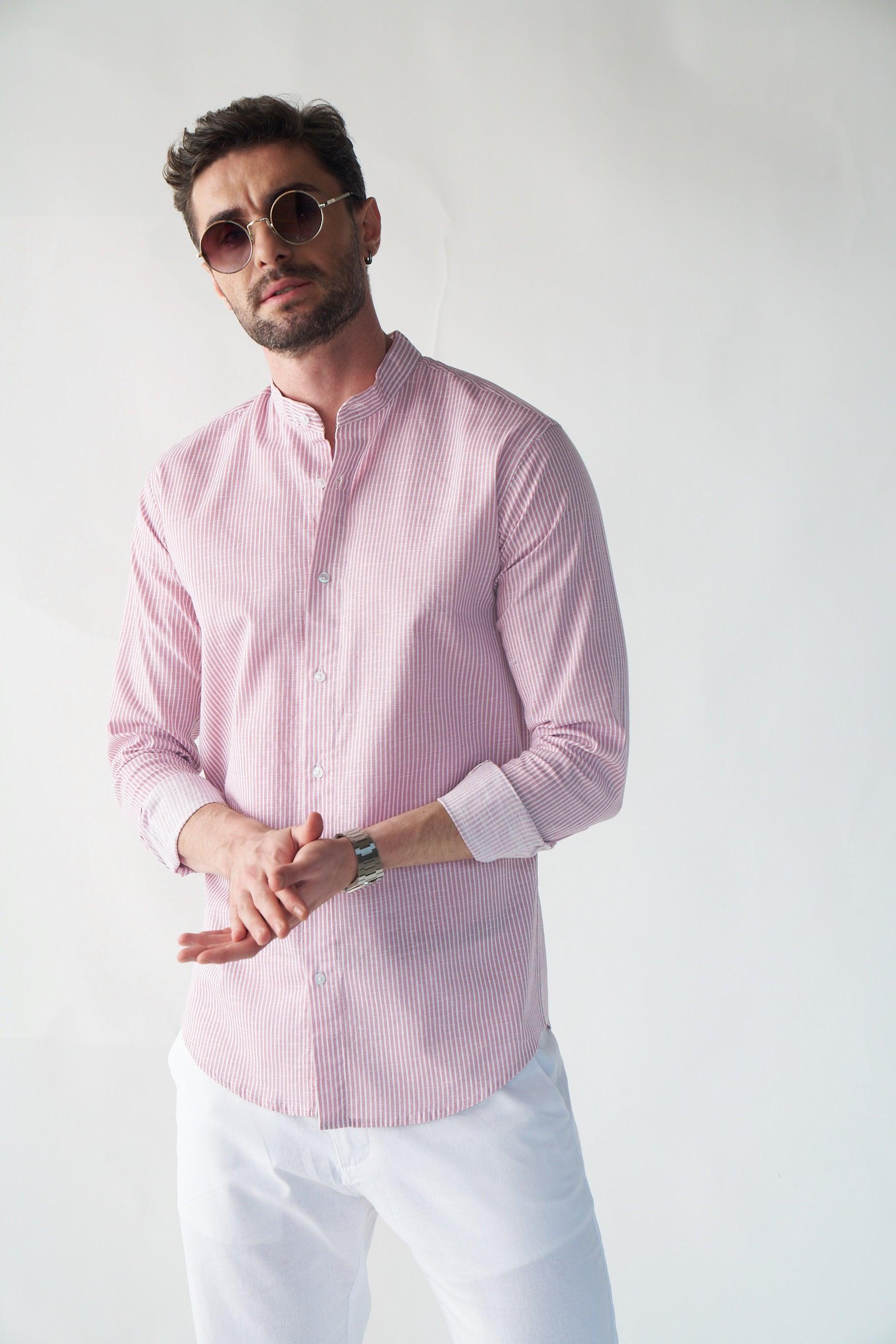 Pinstripe linen Coral reef Shirt