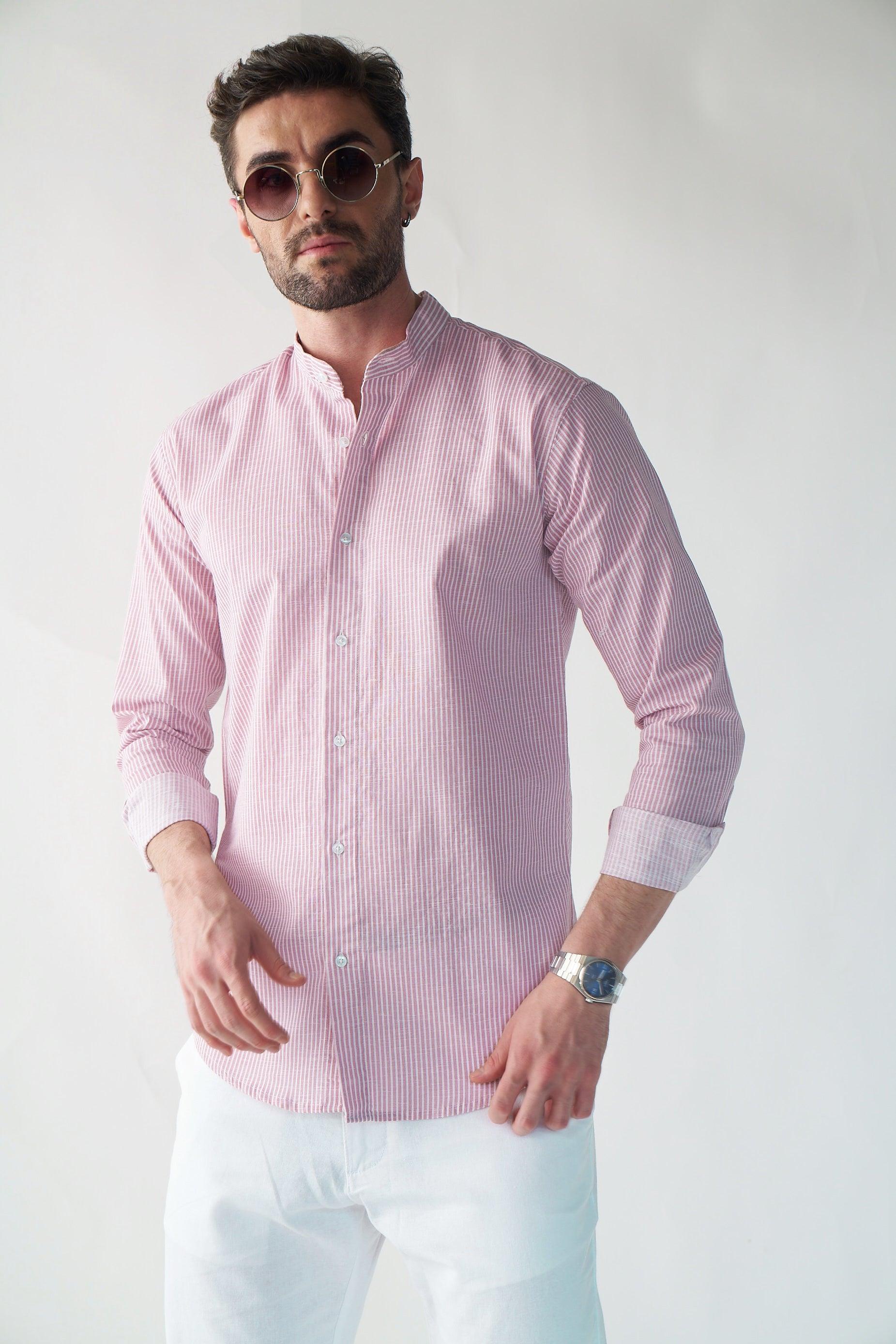 Pinstripe linen Coral reef Shirt