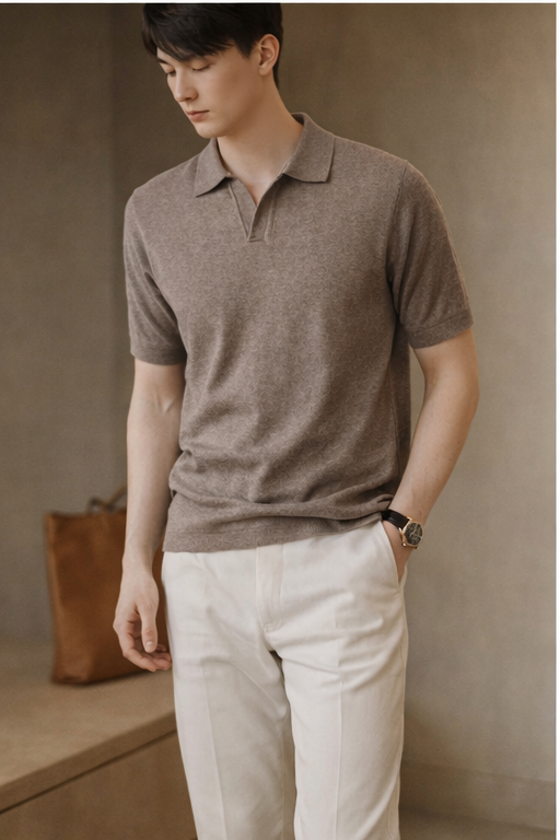 The Heirloom Leisure Polo in Taupe Brown